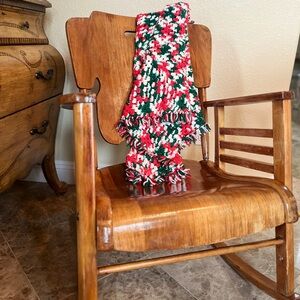 Festive Knit Throw Blanket - Red, Green, White 36 inches square